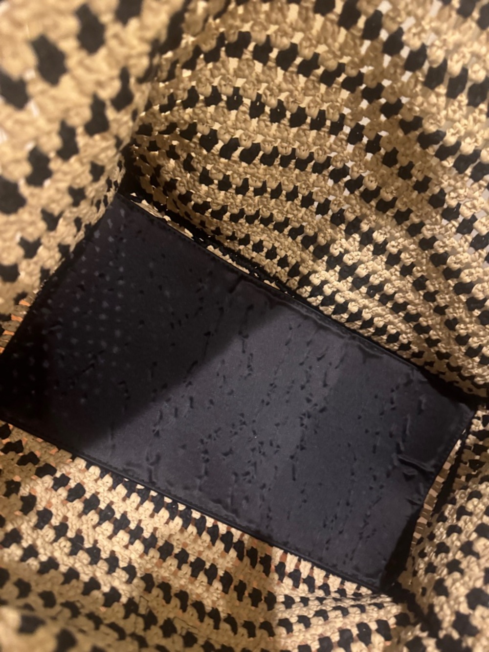 Anine Bing Black and Cream Woven Tote with Signature Monogram - Picture 5 of 5